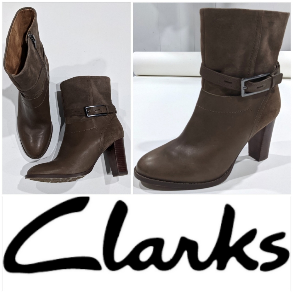 Kacia Garnet Clarks Taupe Leather boots
